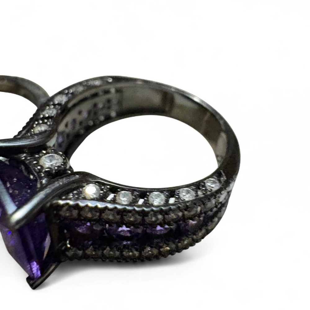 Purple Gemstone Silver Ring - image 4